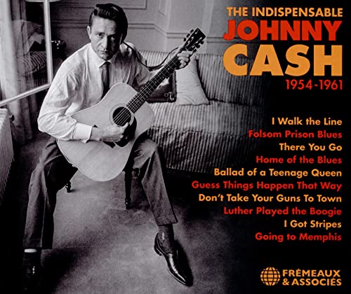 Johnny Cash with guitar on album cover, listing songs 1954-1961.