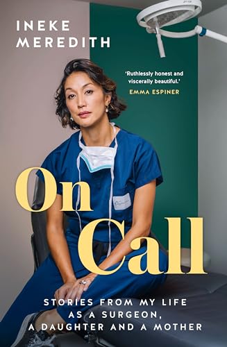 Book cover featuring a surgeon in scrubs, titled “On Call.”