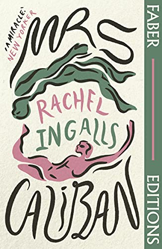 Book cover for Mrs Caliban featuring stylized green and pink figures on cream background.