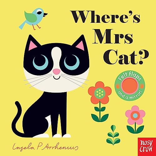 Book cover with a black and white cat, a bird, and flowers.