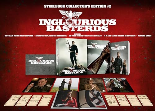 Inglourious Basterds" steelbook Blu-ray collector’s edition with film stills and cards.