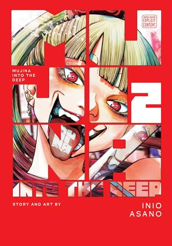 Manga cover with fragmented portrait of a woman and bold red text.