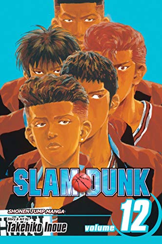 Cover of “SLAM DUNK” volume 12, featuring determined basketball players.