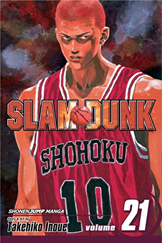 Slam Dunk manga volume 21 cover featuring Hanamichi Sakuragi in a red Shohoku jersey.