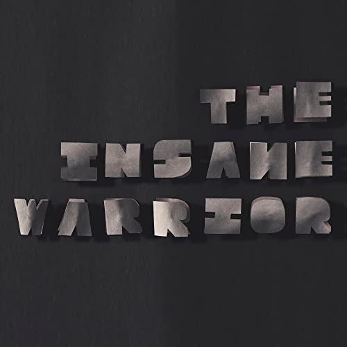 Metal letters spelling "Insane Warrior The" on a dark background.