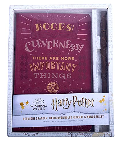 Red hardcover journal and wand pen set from Harry Potter series.