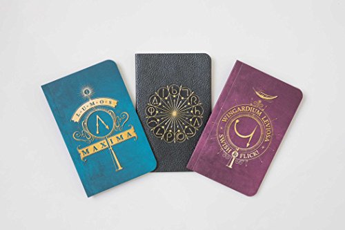 Three small, decorated journals in teal, black, and purple hues.