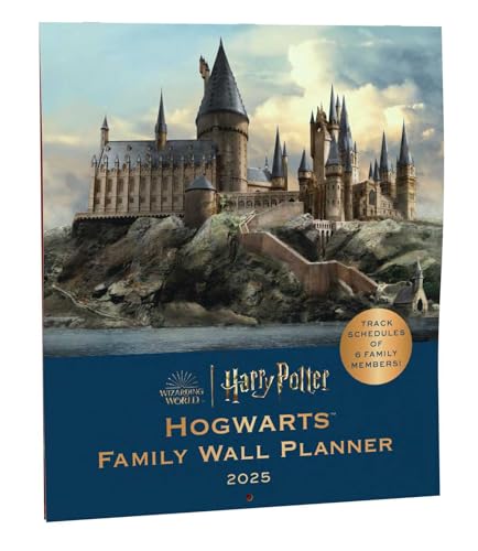 2025 Harry Potter Hogwarts family wall planner featuring Hogwarts castle.