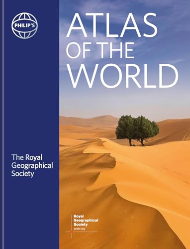 Philip's RGS Atlas of the World cover with desert landscape.