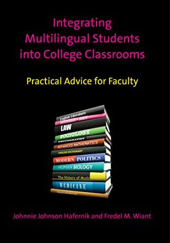 Book cover: "Integrating Multilingual Students," stacked books illustration.