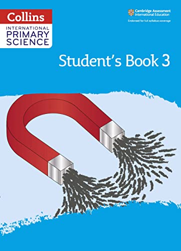 Science textbook cover with a magnet attracting iron filings, Stage 3.