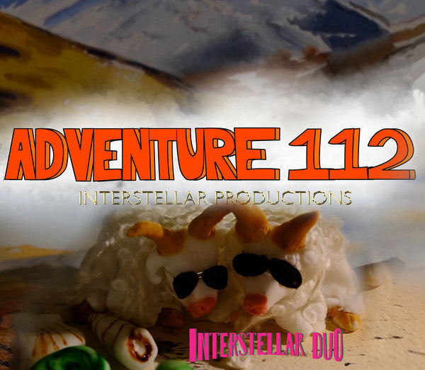 Two animal figures with sunglasses on a snowy, mountainous landscape.