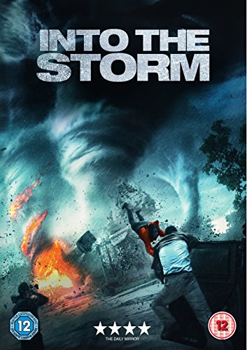 Into the Storm" DVD cover featuring a tornado and debris field.