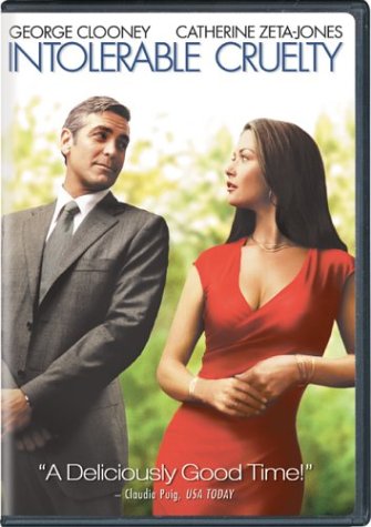 DVD cover for "Intolerable Cruelty" featuring George Clooney and Catherine Zeta-Jones.