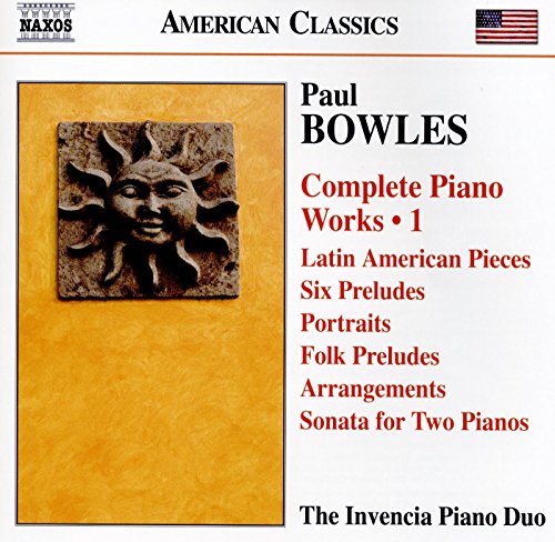 CD cover featuring a stone sun carving on a yellow background with text listing works.