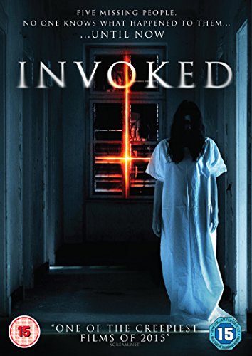 DVD cover for horror film "Invoked" featuring a girl with long hair.