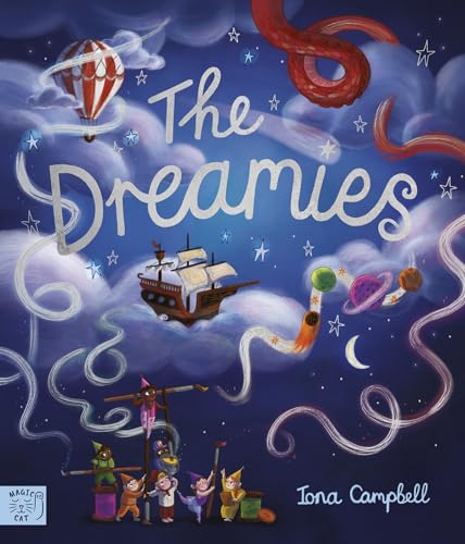 Book cover for "The Dreamies" with whimsical illustrations of floating objects.