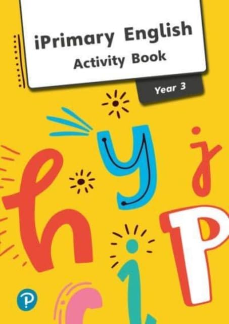 iPrimary English Activity Book Year 3" cover with colorful letters.