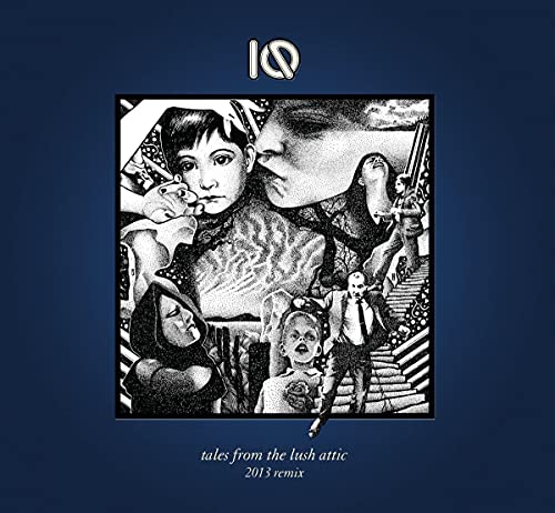 Black and white album cover with surreal, sketched figures and text.