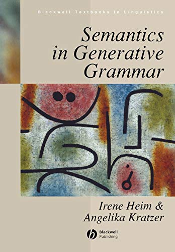 Book cover: "Semantics in Generative Grammar" with abstract watercolor art.
