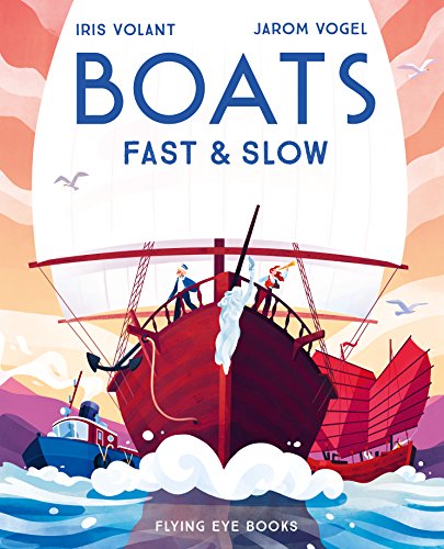 Book cover depicting a red sailboat with people, titled "Boats: Fast & Slow".