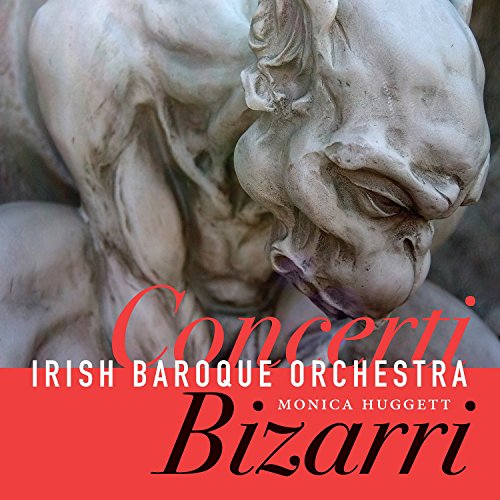 CD cover: Baroque sculpture detail with red text, “Concerti Bizzari.”