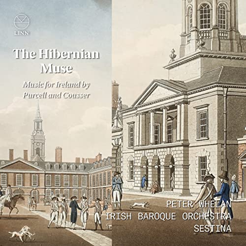 CD cover: historic building illustration with figures, text “The Hibernian Muse”.