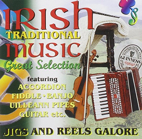 CD cover for “Irish Traditional Music” featuring instruments and a horse.