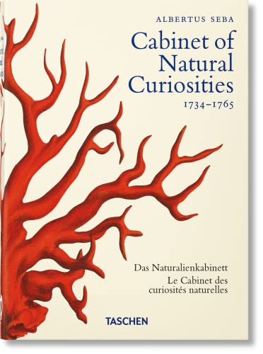 Book cover featuring a red coral branch and title "Cabinet of Natural Curiosities".