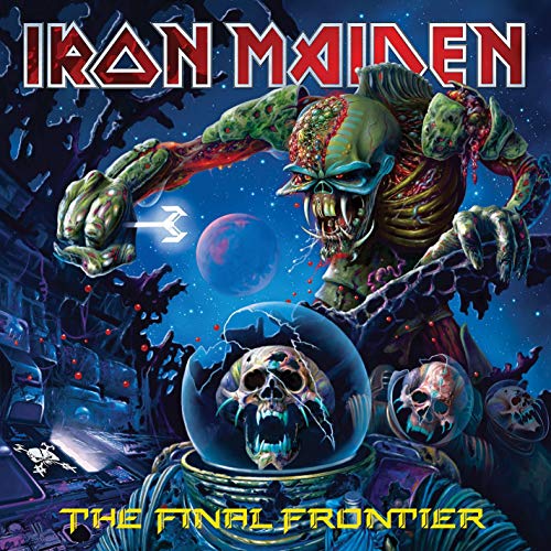 Iron Maiden album cover: futuristic, monstrous figure and space scene.