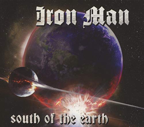 CD cover: Earth with fiery destruction, “Iron Man” and album title text.