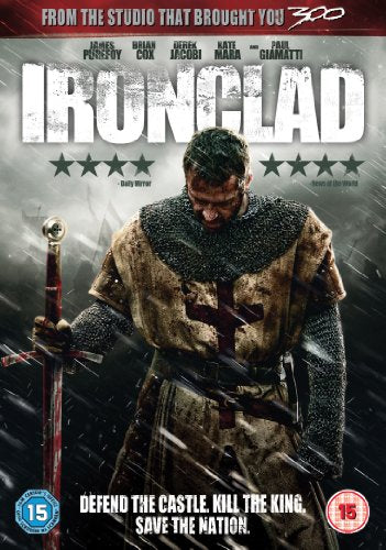 DVD cover for "Ironclad" featuring a knight in armor with a sword.