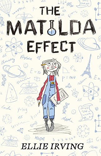 Book cover: "The Matilda Effect" with a sketched girl and science doodles.