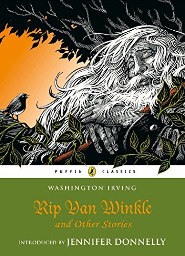 Book cover: "Rip Van Winkle" with illustration of a sleeping man.