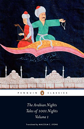 Book cover depicting figures on a flying carpet over a city.