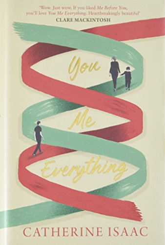 The image shows a book cover with a beige background and intertwined red and green ribbons.