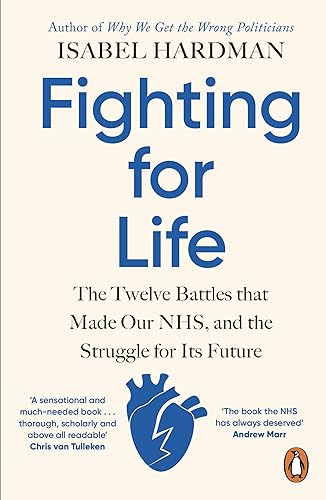Book cover: "Fighting for Life" with a blue heart and penguin logo.