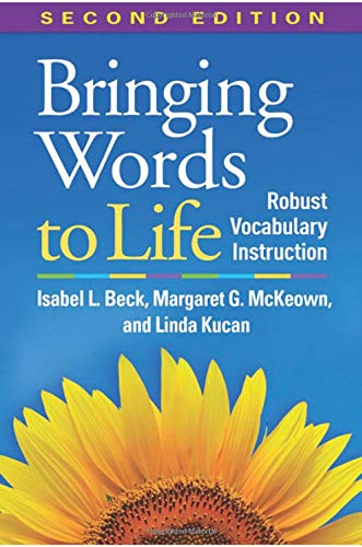 Book cover for Bringing Words to Life with a sunflower on a blue background.