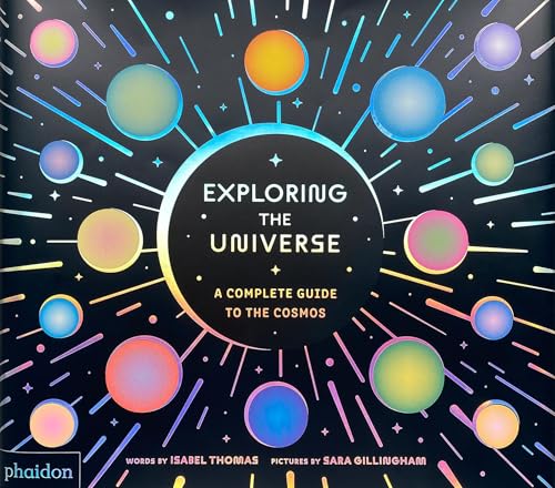 Book cover titled Exploring the Universe with colorful circular planets against a black background.