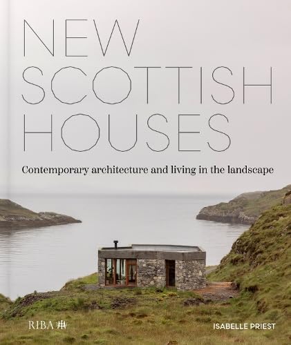 Book cover featuring a modern stone house overlooking a Scottish loch.