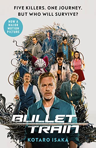 Book cover for "Bullet Train" featuring a group of diverse characters.