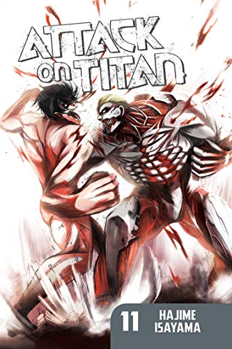 Attack on Titan volume 11 cover: two Titans clashing in battle.