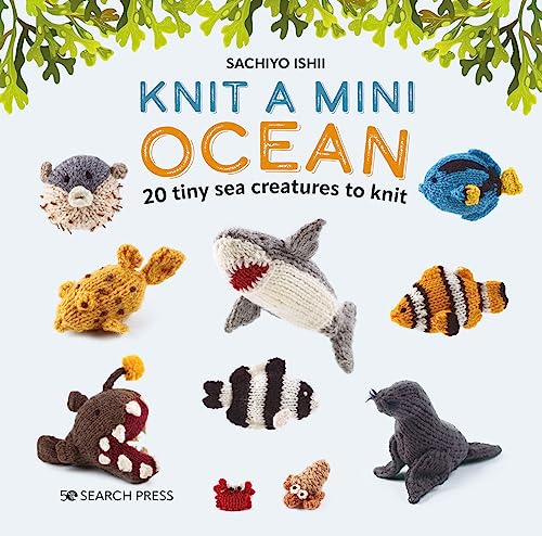 Book cover showing various small knitted sea creatures including a shark, fish, and seal.