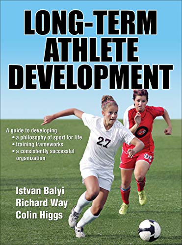 Book cover: “Long-Term Athlete Development” with soccer players running.