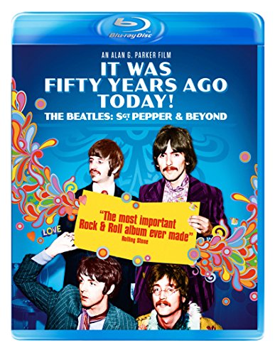 Blu-ray cover for "It Was Fifty Years Ago Today" featuring The Beatles.
