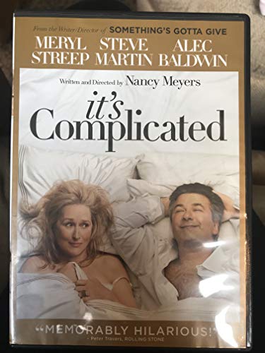 It's Complicated" DVD cover featuring Meryl Streep and Alec Baldwin.