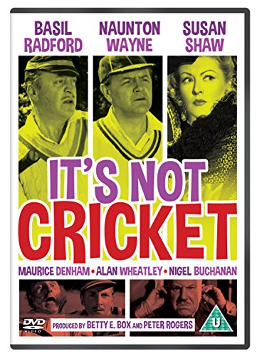 DVD cover for "It's Not Cricket" with actors' images and title in bold red and purple.