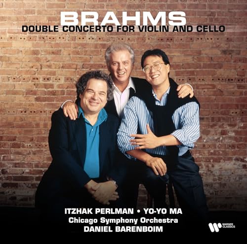 Itzhak Perlman, Yo-Yo Ma, and Daniel Barenboim pictured on a vinyl album cover.