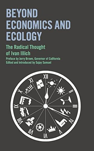 Book cover: “Beyond Economics and Ecology” with a clock face design.