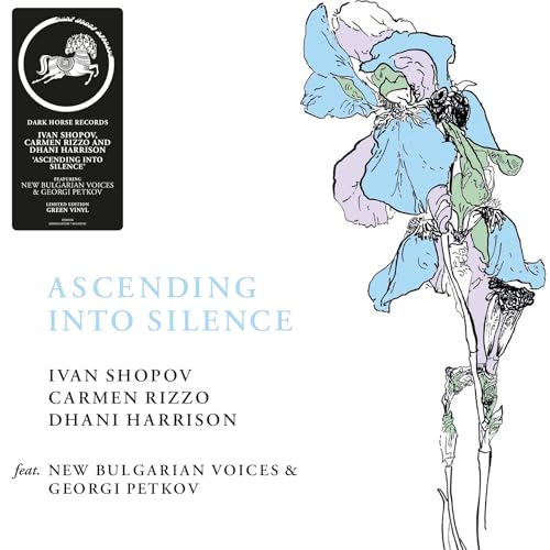Album cover for "Ascending Into Silence" featuring floral sketch art.